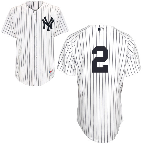 Derek Jeter #2 MLB Jersey-New York Yankees Men's Authentic Home White Baseball Jersey